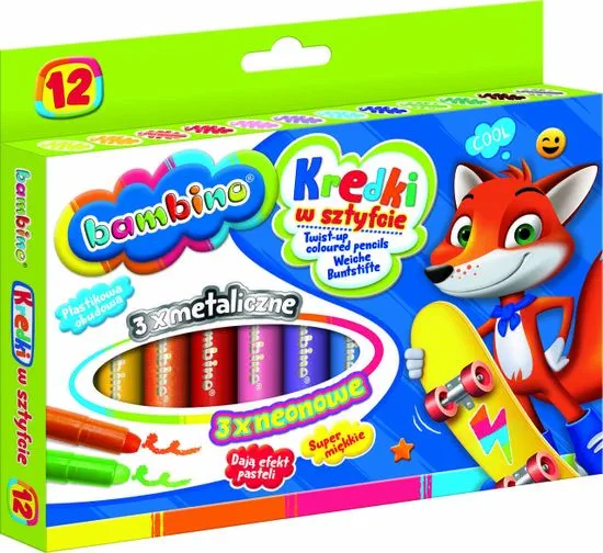 BAMBINO Stick Crayons 12 barv