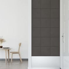 Vidaxl Stenski paneli 12 kosov temno sivi 30x30 cm žamet 1,08 m²