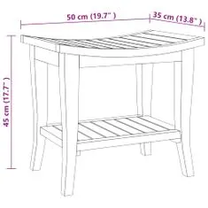 Vidaxl Klop za tuširanje 50x35x45 cm trdna tikovina