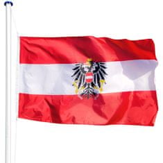 tectake Aluminijasti drog za zastavo Avstrija