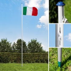 tectake Aluminijasti drog za zastavo Italija