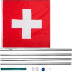 tectake Aluminijasti drog za zastavo Švica