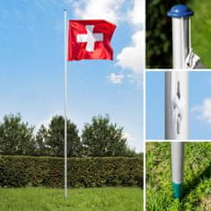 tectake Aluminijasti drog za zastavo Švica