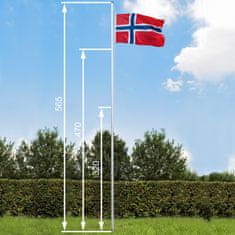 tectake Aluminijasti drog za zastavo Norveška