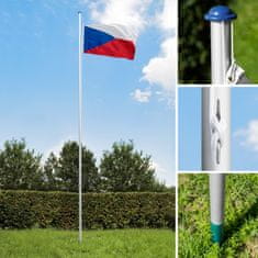 tectake Aluminijasti drog za zastavo Češka