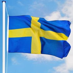 tectake Aluminijasti drog za zastavo Švedska