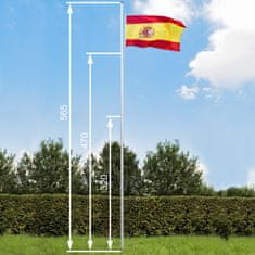 tectake Aluminijasti drog za zastavo Španija