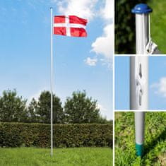 tectake Aluminijasti drog za zastavo Danska