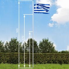 tectake Aluminijasti drog za zastavo Grčija