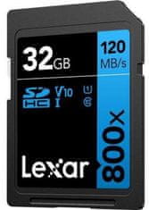 Lexar High-Performance SDHC spominska kartica, 32 GB, 800x, UHS-I