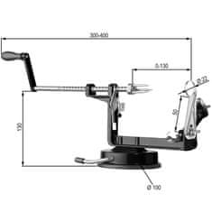 tectake Naprava za odstranjevanje jabolčnih pečk 3-v-1 Črna