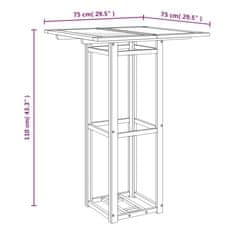 Vidaxl Bistro miza 75x75x110 cm trden akacijev les