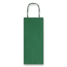 Darilna vrečka Allegra 140 x 85 x 390 mm, za steklenico zelena, steklenica