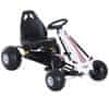 gokart s pedali za otroke z zavoro in sklopko 101,5 × 65,5 ×
59,5 cm črno-bela