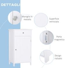 KLEANKIN Oblikovanje omare z 2 predali proti nagibanju kopalniške omare v
mdf 43 x 34 x 77cm bela