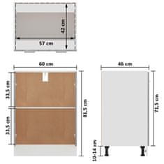 Vidaxl Spodnja omarica siva sonoma 60x46x81,5 cm inženirski les