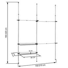 tectake Teleskopski garderobni sistem