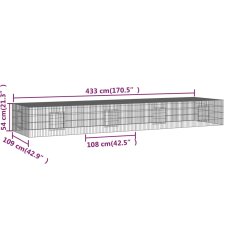 Vidaxl 4-delna ograda za zajce 433x109x54 cm pocinkano železo