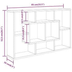 Vidaxl Stenska polica dimljeni hrast 85x16x52,5 cm konstruiran les