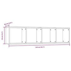 Vidaxl Knjižna/TV omara dimljeni hrast 143x30x36 cm konstruiran les