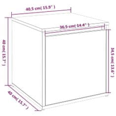 Vidaxl Predalnik bel 40,5x40x40 cm inženirski les