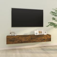 Vidaxl Stenska TV omarica 2 kosa dim. hrast 100x30x30 cm konstr. les