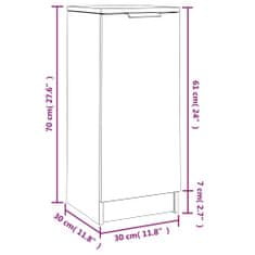 Vidaxl Komoda betonsko siva 30x30x70 cm konstruiran les