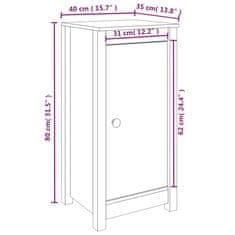 Vidaxl Komoda 2 kosa siva 40x35x80 cm trdna borovina