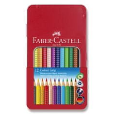 Faber-Castell Pisalne barvice Grip 2001 pločevinasta škatla, 12 barv