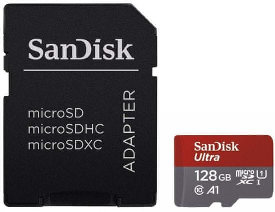 SanDisk Ultra micro SDXC spominska kartica, 128 GB + SD adapter