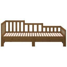 Vidaxl Izvlečna dnevna postelja med. rjava 2x(80x200)cm trdna borovina