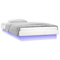 Vidaxl LED posteljni okvir bel 90x190 cm 3FT trden les