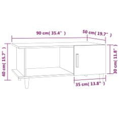 Vidaxl Klubska mizica bela 90x50x40 konstruiran les