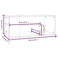 Vidaxl Klubska mizica siva sonoma 100x50x40 cm konstruiran les