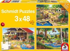 Schmidt Puzzle Moje najljubše živali 3x48 kosov