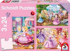 Schmidt Puzzle Pravljične princese 3x24 kosov