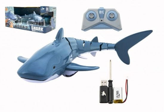 Teddies Plastični daljinski upravljalnik Shark RC 35cm + polnilni paket