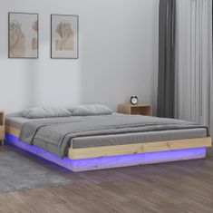 Greatstore LED posteljni okvir 180x200 cm 6FT trden les