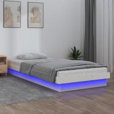 Vidaxl LED posteljni okvir bel 90x190 cm 3FT trden les
