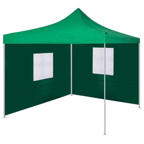 Vidaxl Zložljiv šotor z 2 stenama 3x3 m