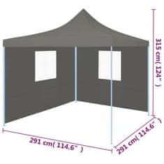 Vidaxl Zložljiv pop-up šotor za zabave 2 stranici 3x3 m antracit