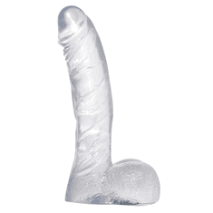 You2Toys Srebrni masturbator s testisi - Crystal Clear