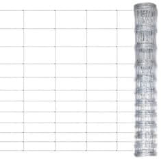 Vidaxl Vrtna ograja pocinkano jeklo 50 m 150 cm srebrna