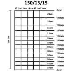 Vidaxl Vrtna ograja pocinkano jeklo 50 m 150 cm srebrna