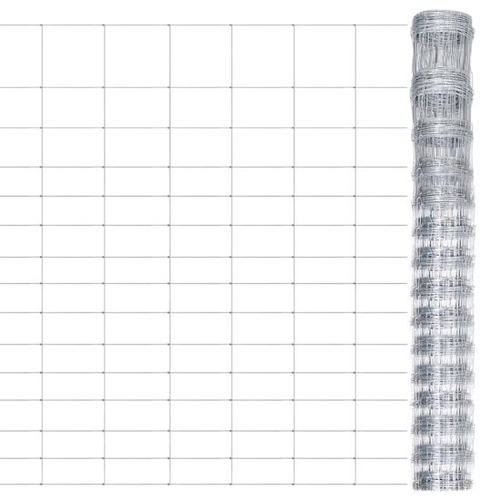 Vidaxl Vrtna ograja pocinkano jeklo 50x1,6 m srebrna