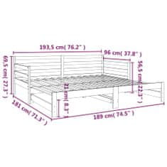 Vidaxl Izvlečna dnevna postelja medeno rjava 2x(90x190) cm borovina