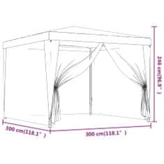 Vidaxl Vrtni šotor s 4 mrežastimi stranicami antracit 3x3 m HDPE