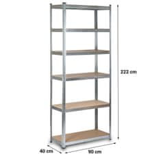 ACTIVESHOP Kovinski regal za shranjevanje 222 x 90 x 40 cm Humberg HR-814