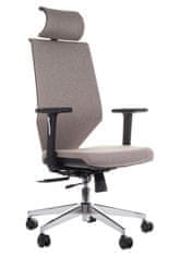 STEMA Vrtljiv ergonomski pisarniški stol ZN-805-C. Kromirano podnožje. Sivo-bež.