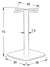 STEMA Podnožje za mizo - kovinsko SH-3050-4/B - 55x55 cm